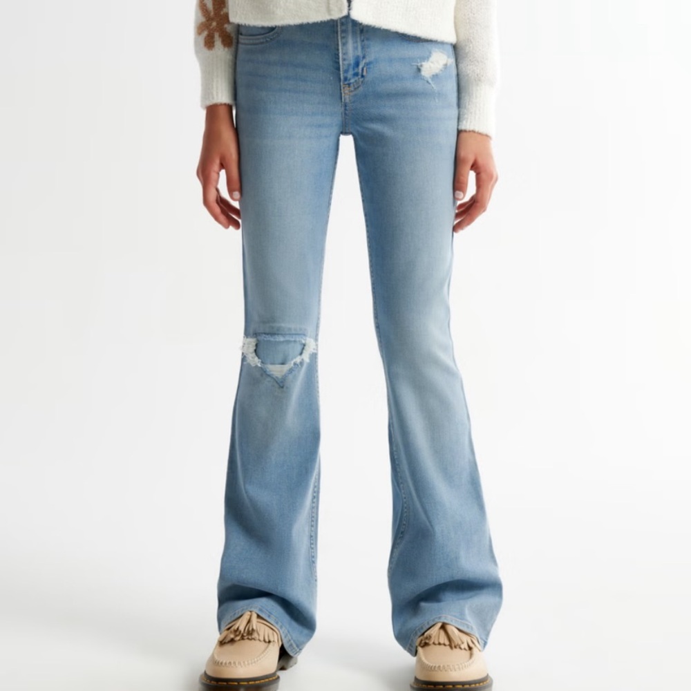 Abercrombie kids high rise flare jeans